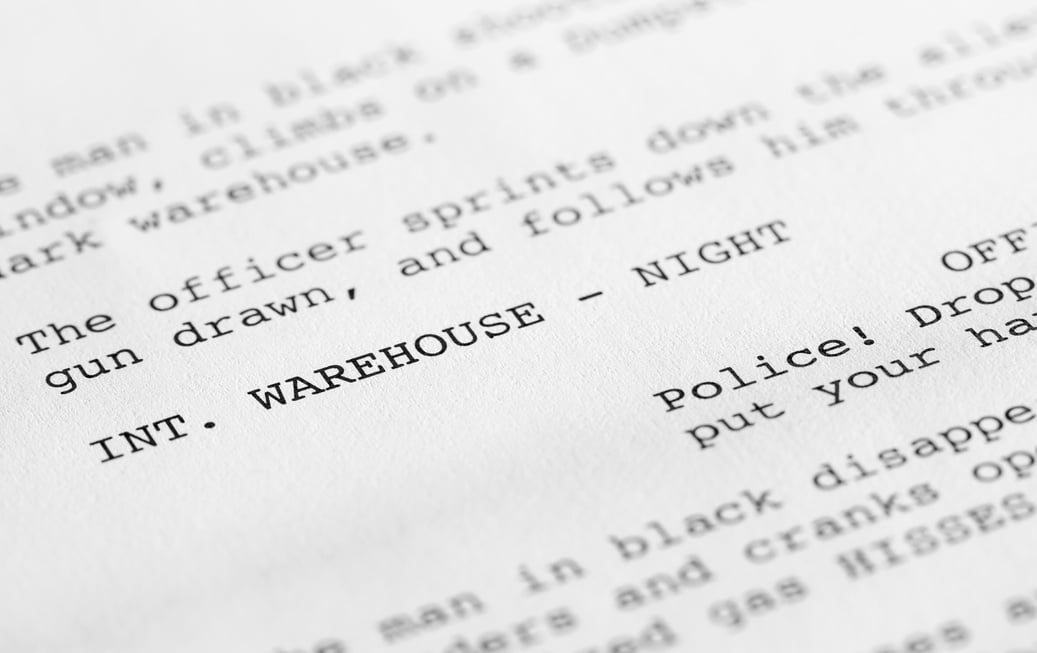 Screenplay close-up 2 (generic film text written by photographer)